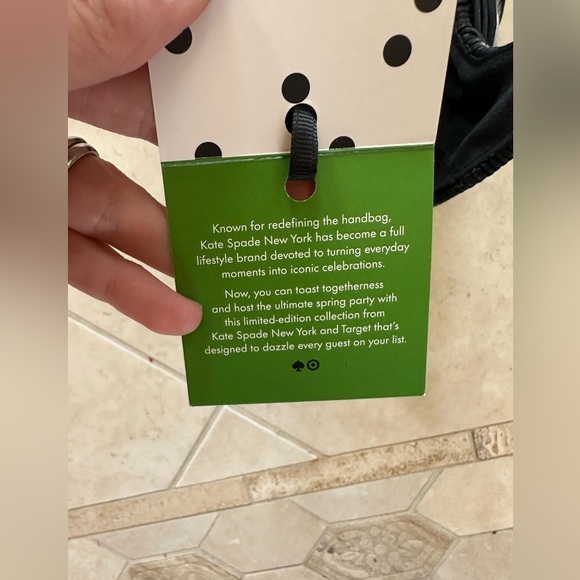 Kate Spade x Target Black and White Hair Polka Dot Woven Bag - Picture 4 of 4